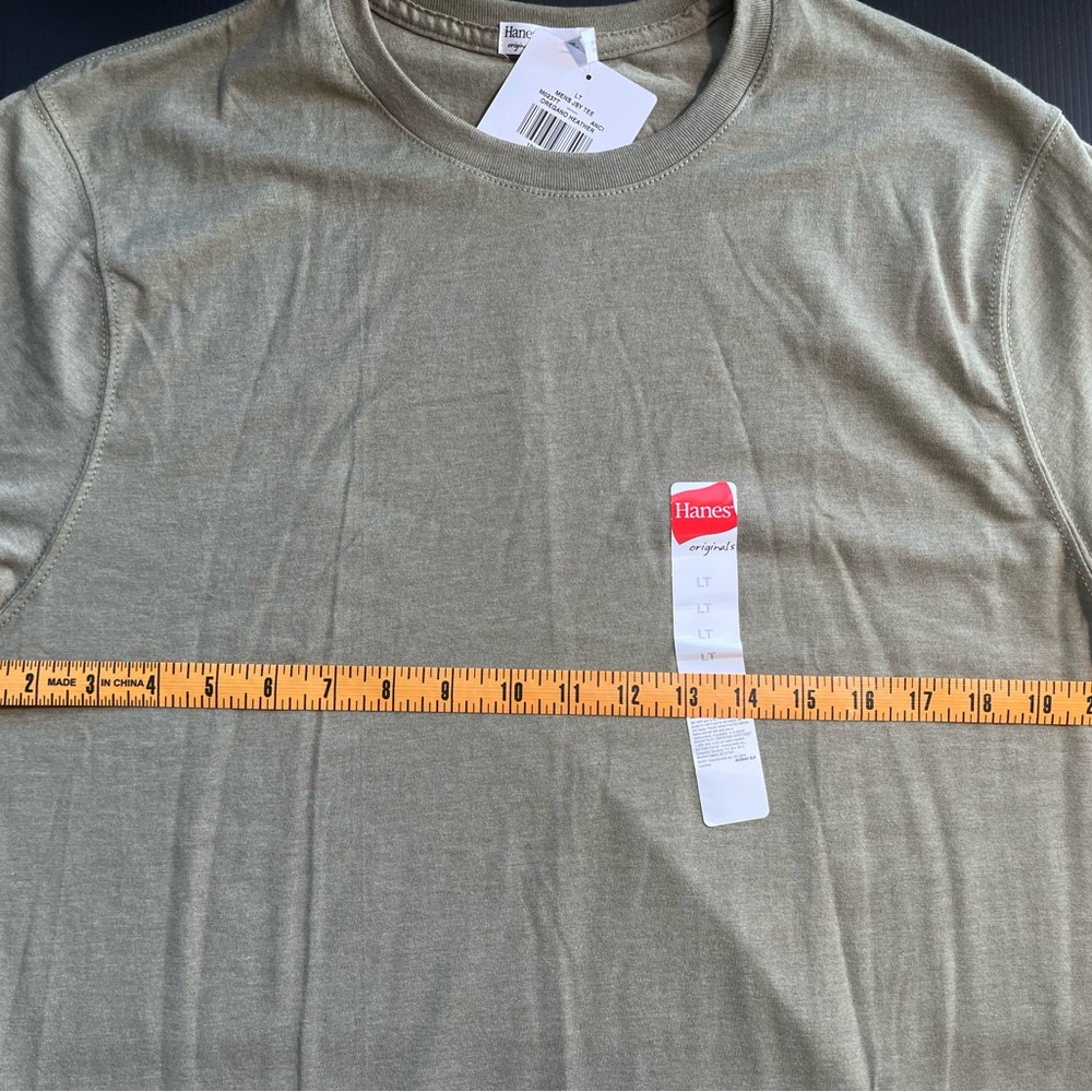 HANES LARGE TALL T SHIRT GREEN NWT - Picture 4 of 5